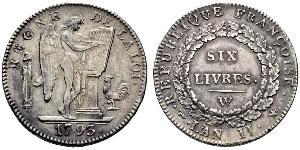 1 Livre French First Republic  (1792-1804) Argento 