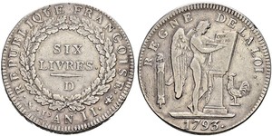 1 Livre French First Republic  (1792-1804) Argento 