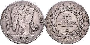 1 Livre Primera República Francesa  (1792-1804) Plata 
