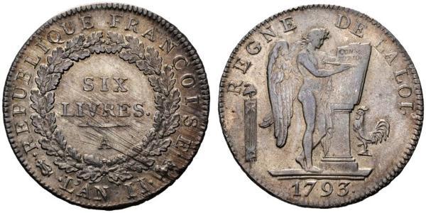 1 Livre Primera República Francesa  (1792-1804) Plata 