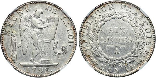 1 Livre Erste Französische Republik  (1792-1804) Silber 