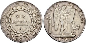 1 Livre French First Republic (1792-1804) Silver 