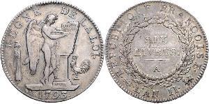 1 Livre French First Republic (1792-1804) Silver 