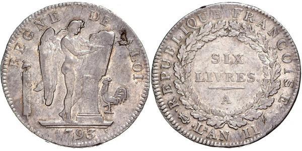1 Livre Перша Французька республіка  (1792-1804) Срібло 