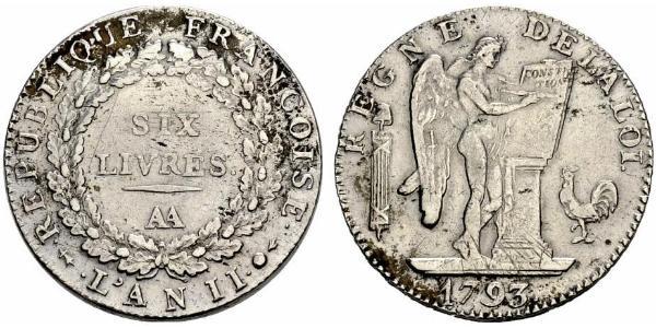 1 Livre Перша Французька республіка  (1792-1804) Срібло 