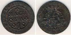 1 Macuta Portuguese Angola (1575-1975) Copper 