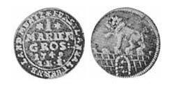 1 Mariengroschen Anhalt-Bernburg (1603 - 1863) Biglione Argento Vittorio Federico di Anhalt-Bernburg(1700 – 1765)
