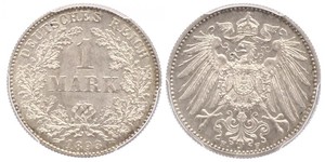 1 Mark Empire allemand (1871-1918) Argent Wilhelm II, German Emperor (1859-1941)