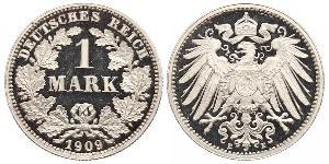 1 Mark Empire allemand (1871-1918) Argent Wilhelm II, German Emperor (1859-1941)