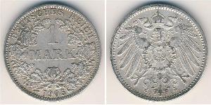 1 Mark Empire allemand (1871-1918) Argent Wilhelm II, German Emperor (1859-1941)