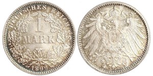 1 Mark Empire allemand (1871-1918) Argent Wilhelm II, German Emperor (1859-1941)