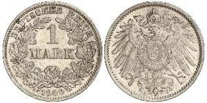 1 Mark Empire allemand (1871-1918) Argent Wilhelm II, German Emperor (1859-1941)