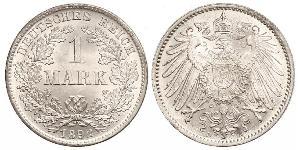 1 Mark Empire allemand (1871-1918) Argent Wilhelm II, German Emperor (1859-1941)