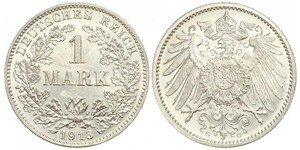 1 Mark Empire allemand (1871-1918) Argent Wilhelm II, German Emperor (1859-1941)