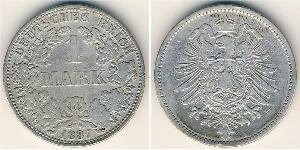 1 Mark Empire allemand (1871-1918) Argent Wilhelm II, German Emperor (1859-1941)