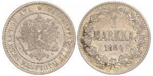 1 Mark Grand-duché de Finlande (1809 - 1917) Argent Alexandre II (1818-1881)