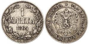 1 Mark Grand-duché de Finlande (1809 - 1917) Argent Alexandre II (1818-1881)