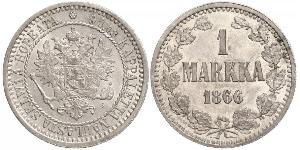 1 Mark Grand-duché de Finlande (1809 - 1917) Argent Alexandre II (1818-1881)