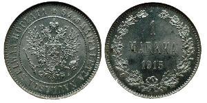 1 Mark Grand-duché de Finlande (1809 - 1917) Argent Nicolas II (1868-1918)