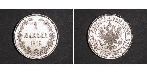 1 Mark Grand-duché de Finlande (1809 - 1917) Argent Nicolas II (1868-1918)