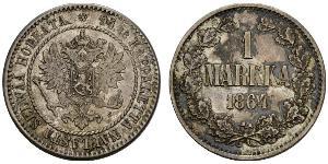 1 Mark Grand-duché de Finlande (1809 - 1917) Argent Alexandre II (1818-1881)