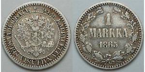 1 Mark Grand-duché de Finlande (1809 - 1917) Argent Alexandre II (1818-1881)