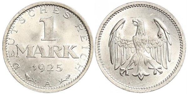 1 Mark République de Weimar (1918-1933) Argent 