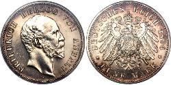 1 Mark Anhalt-Dessau (1603 -1863) Argento Federico I di Anhalt (1831-1904)
