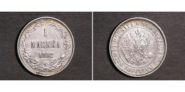 1 Mark Granducato di Finlandia (1809 - 1917) Argento Nicola II (1868-1918)