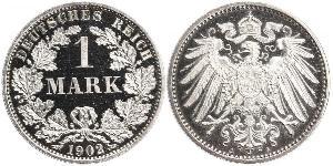 1 Mark Impero tedesco (1871-1918) Argento Wilhelm II, German Emperor (1859-1941)