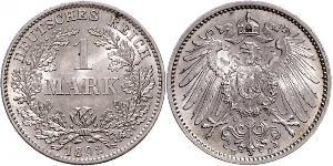 1 Mark Impero tedesco (1871-1918) Argento Wilhelm II, German Emperor (1859-1941)