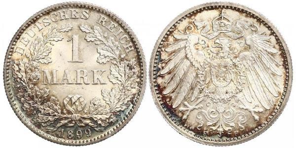 1 Mark Impero tedesco (1871-1918) Argento Wilhelm II, German Emperor (1859-1941)