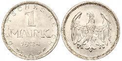 1 Mark Repubblica di Weimar (1918-1933) Argento 