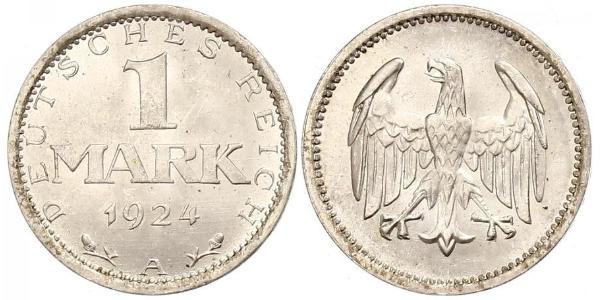 1 Mark Repubblica di Weimar (1918-1933) Argento 