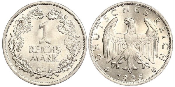 1 Mark Repubblica di Weimar (1918-1933) Argento 