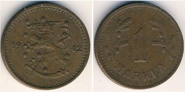 1 Mark Finland (1917 - ) Bronze 