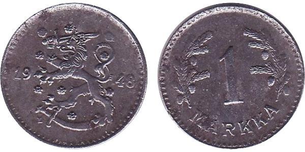1 Mark Finlandia (1917 - ) Nichel 