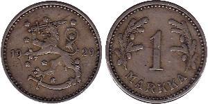 1 Mark Finland (1917 - ) Nickel 