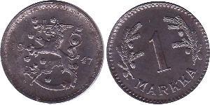 1 Mark Finland (1917 - ) Nickel 