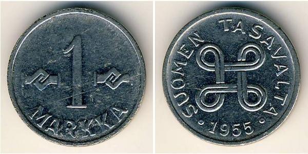 1 Mark Finlande (1917 - ) Acier/Nickel 