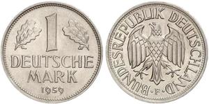 1 Mark Alemania Occidental (1949-1990) Níquel/Cobre 