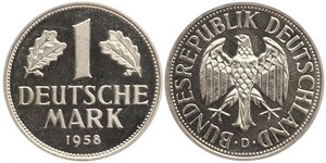 1 Mark Alemania Occidental (1949-1990) Níquel/Cobre 