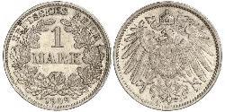 1 Mark Imperio alemán (1871-1918) Plata 