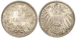 1 Mark Imperio alemán (1871-1918) Plata Wilhelm II, German Emperor (1859-1941)