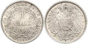 1 Mark Imperio alemán (1871-1918) Plata Wilhelm II, German Emperor (1859-1941)