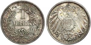 1 Mark Imperio alemán (1871-1918) Plata Wilhelm II, German Emperor (1859-1941)