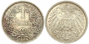 1 Mark Imperio alemán (1871-1918) Plata Wilhelm II, German Emperor (1859-1941)