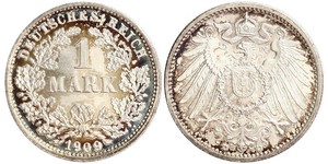 1 Mark Imperio alemán (1871-1918) Plata Wilhelm II, German Emperor (1859-1941)