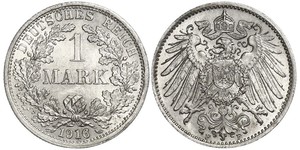 1 Mark Imperio alemán (1871-1918) Plata Wilhelm II, German Emperor (1859-1941)