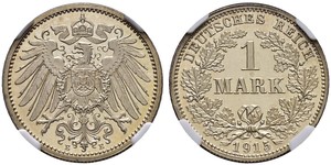 1 Mark Imperio alemán (1871-1918) Plata Wilhelm II, German Emperor (1859-1941)